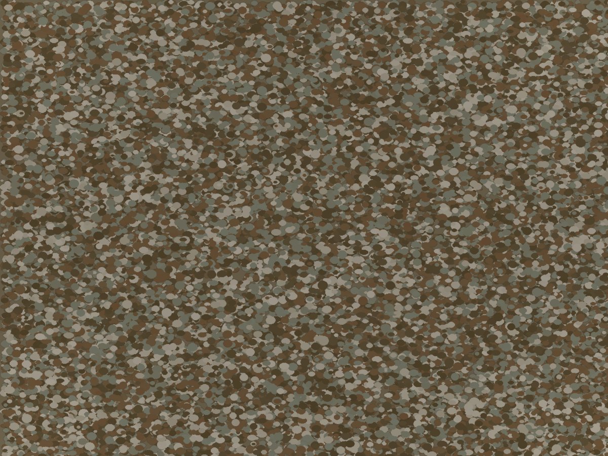 Creekbed garage floor flake blend — tan, olive & rust — installed by TRC in North Texas