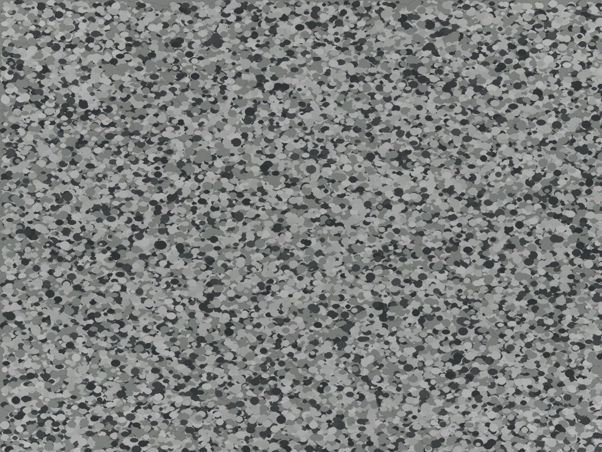 Snowfall garage floor flake blend — white & gray — installed by TRC in North Texas